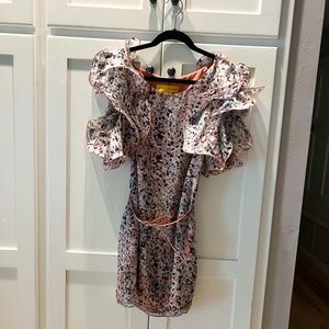 Vintage Catherine Malandrino Pastel Winged Mini-Dress, Size Zero